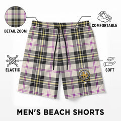 MacPherson Dress Ancient Tartan Crest Men's Beach Shorts