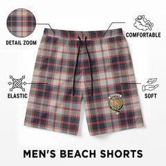 MacPherson Hunting Ancient Tartan Crest Men's Beach Shorts