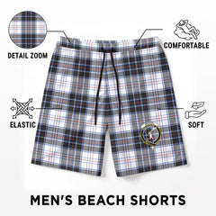 MacRae Dress Modern Tartan Crest Men's Beach Shorts