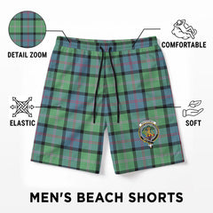 MacThomas Ancient Tartan Crest Men's Beach Shorts