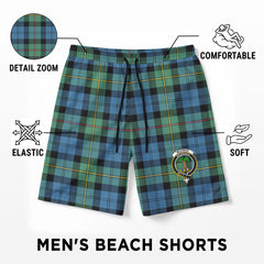 McEwan Ancient Tartan Crest Men's Beach Shorts