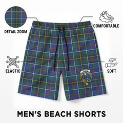McInnes Modern Tartan Crest Men's Beach Shorts
