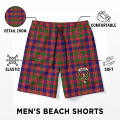 McIntyre Modern Tartan Crest Men's Beach Shorts
