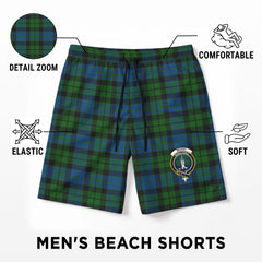 McKay Modern Tartan Crest Men's Beach Shorts