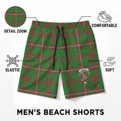 McKinnon Hunting Modern Tartan Crest Men's Beach Shorts