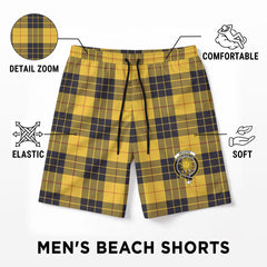 McLeod of Lewis Ancient Tartan Crest Men's Beach Shorts