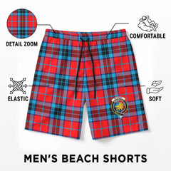 McTavish Modern Tartan Crest Men's Beach Shorts