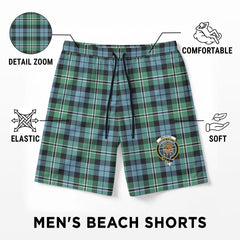 Melville Tartan Crest Men's Beach Shorts