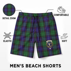 Mitchell Tartan Crest Men's Beach Shorts