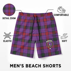 Montgomery Modern Tartan Crest Men's Beach Shorts