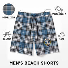 Napier Modern Tartan Crest Men's Beach Shorts