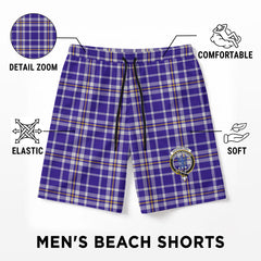 Ochterlony Tartan Crest Men's Beach Shorts