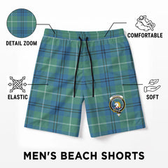 Oliphant Ancient Tartan Crest Men's Beach Shorts