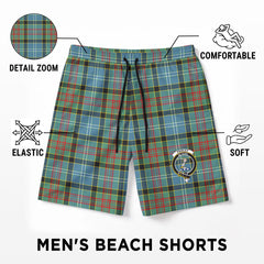 Paisley District Tartan Crest Men's Beach Shorts