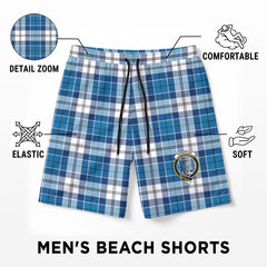Roberton Tartan Crest Men's Beach Shorts