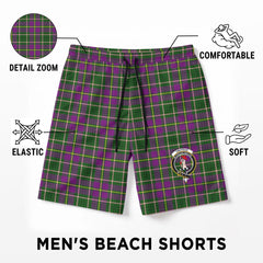 Tailyour (or Taylor) Tartan Crest Men's Beach Shorts