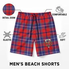 Wishart Dress Tartan Crest Men's Beach Shorts