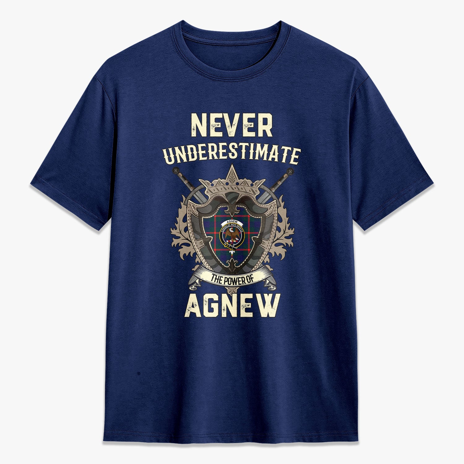 Agnew Modern Tartan Crest 2D T-shirt - Never Underestimate Style