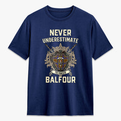 Balfour Modern Tartan Crest 2D T-shirt - Never Underestimate Style