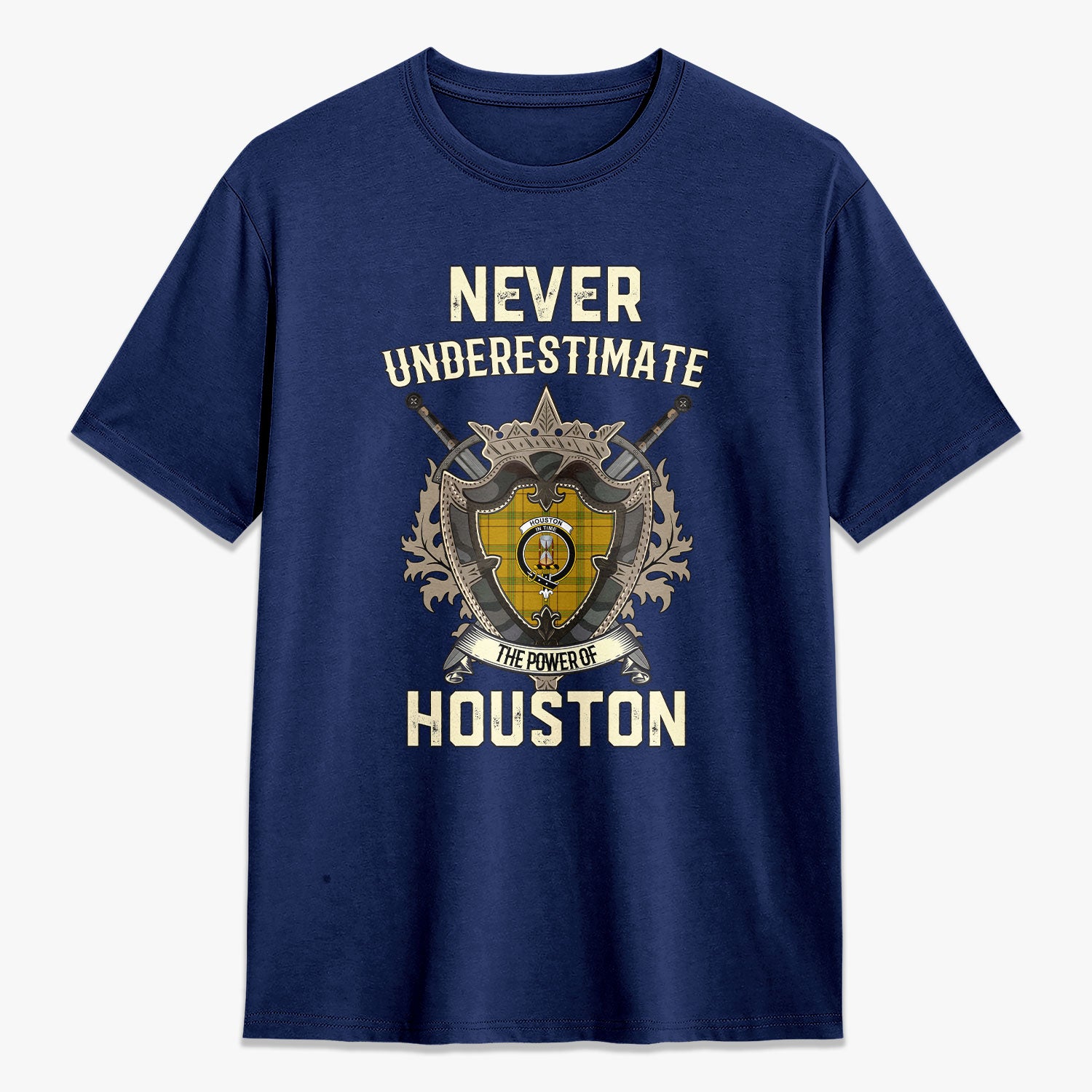 Houston Tartan Crest 2D T-shirt - Never Underestimate Style
