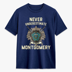 Montgomery Ancient Tartan Crest 2D T-shirt - Never Underestimate Style