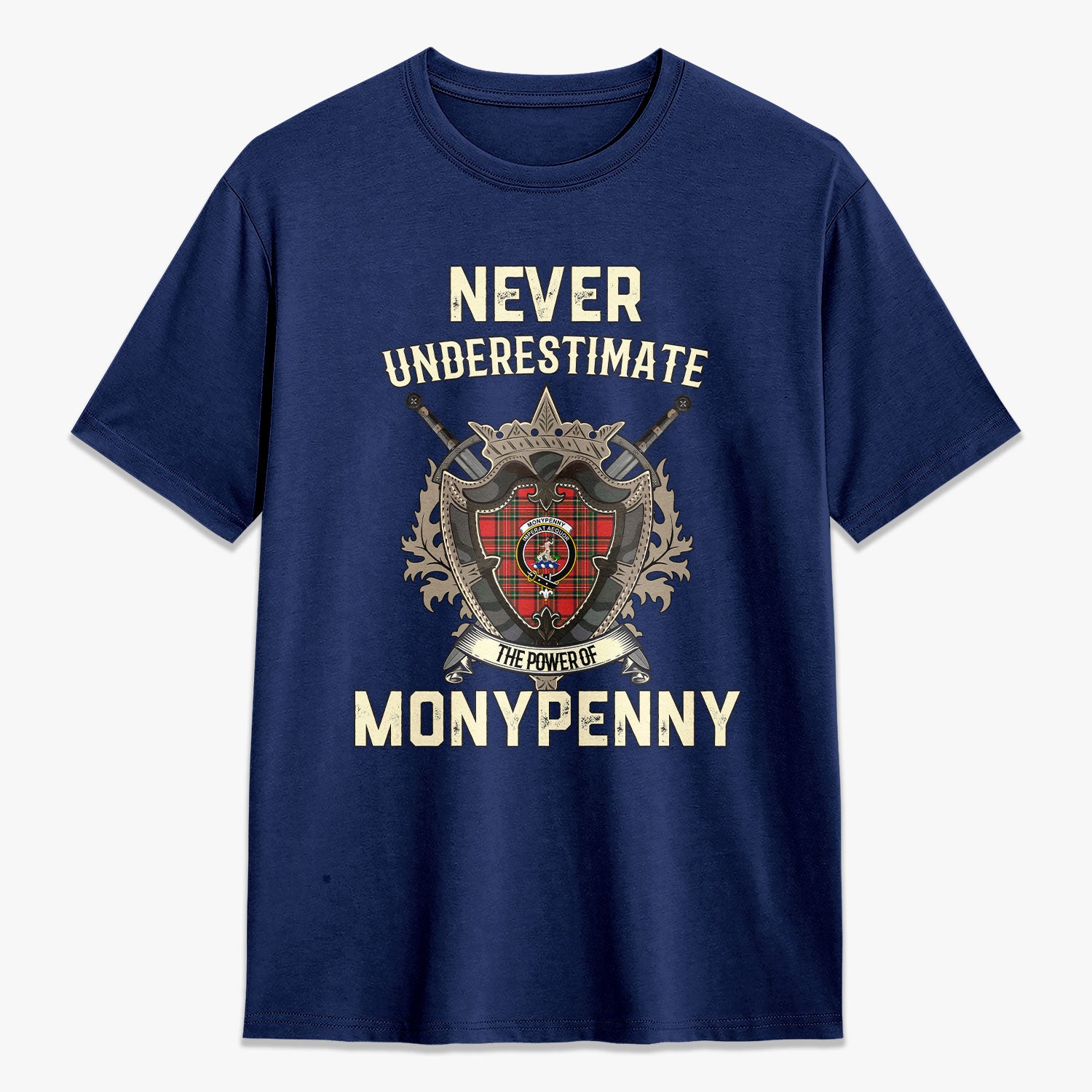 Monypenny Tartan Crest 2D T-shirt - Never Underestimate Style
