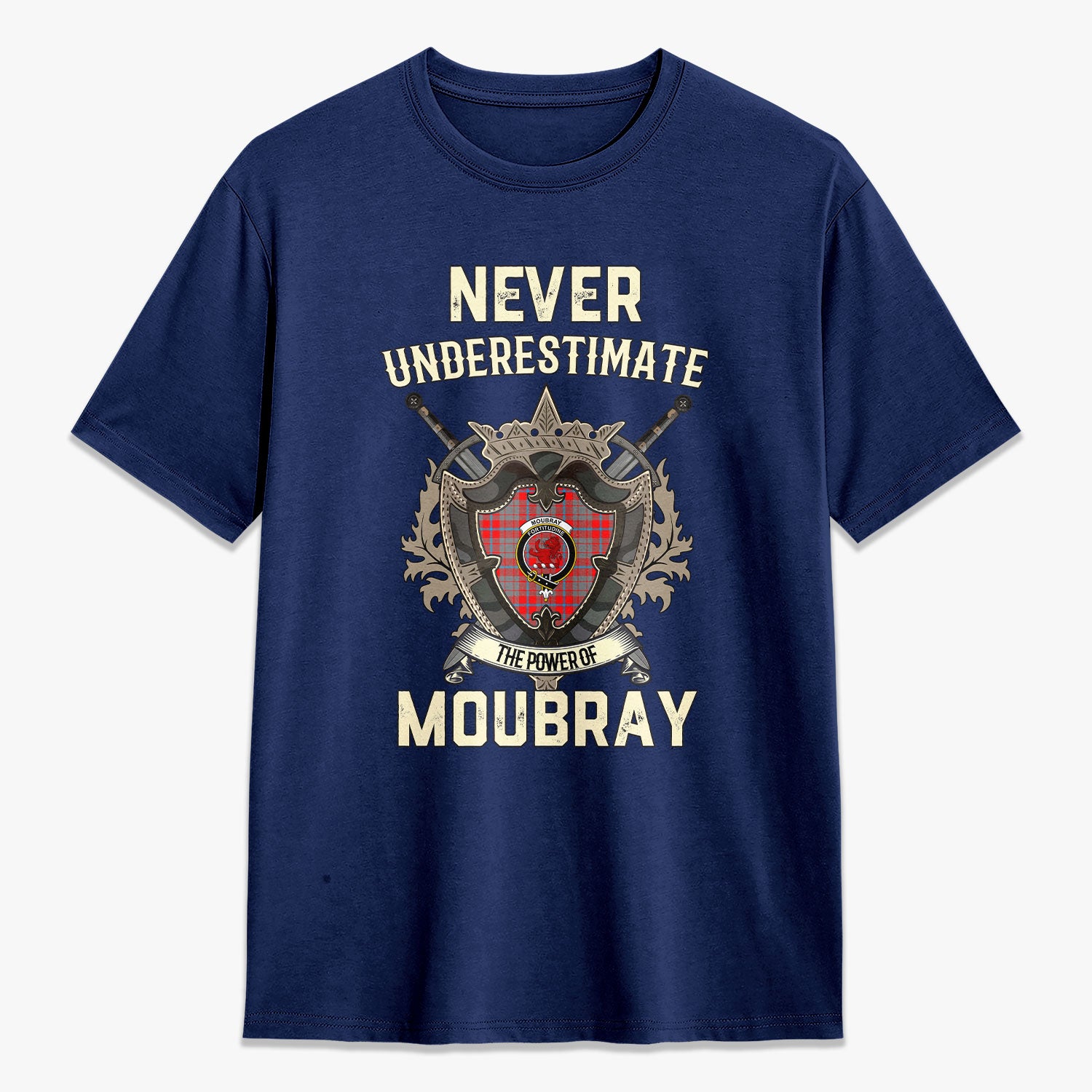 Moubray Tartan Crest 2D T-shirt - Never Underestimate Style