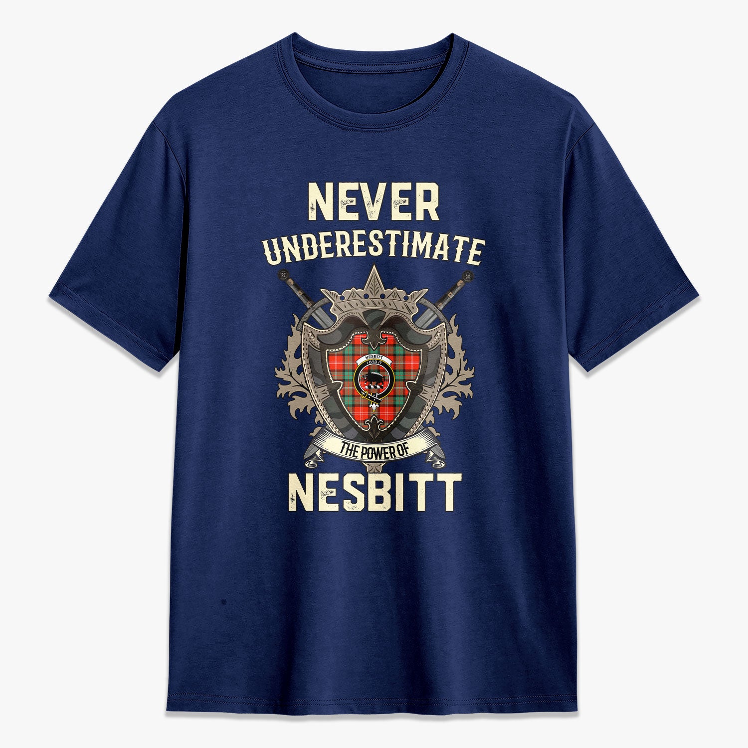 Nesbitt Ancient Tartan Crest 2D T-shirt - Never Underestimate Style