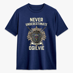 Ogilvie Hunting Modern Tartan Crest 2D T-shirt - Never Underestimate Style