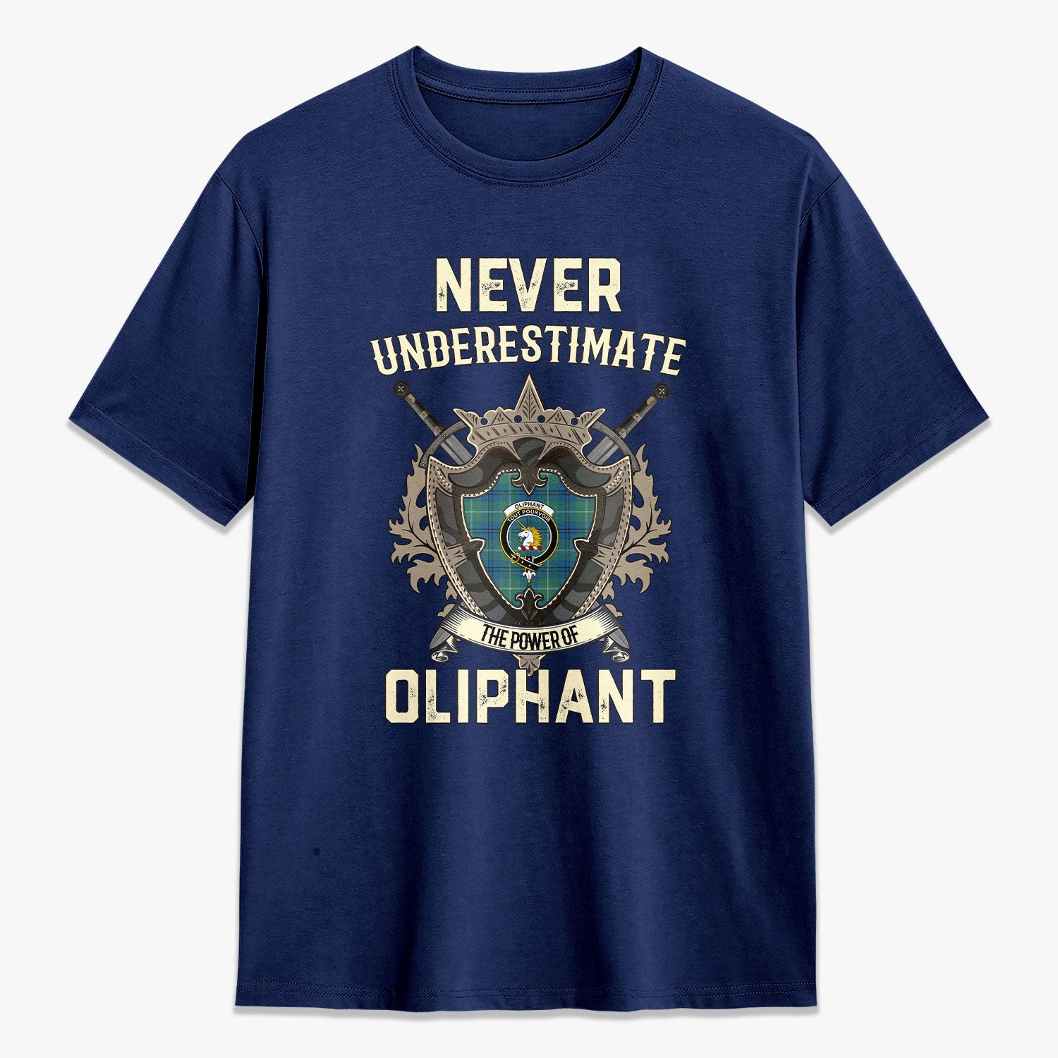 Oliphant Ancient Tartan Crest 2D T-shirt - Never Underestimate Style