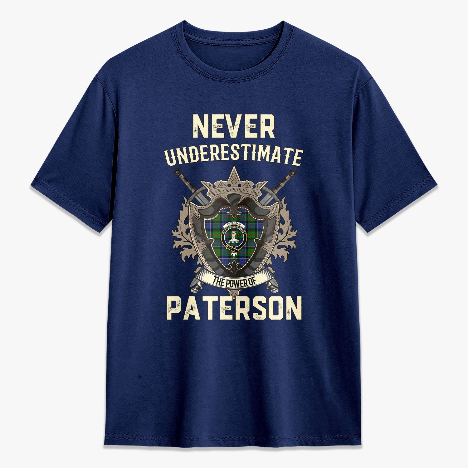Paterson Tartan Crest 2D T-shirt - Never Underestimate Style