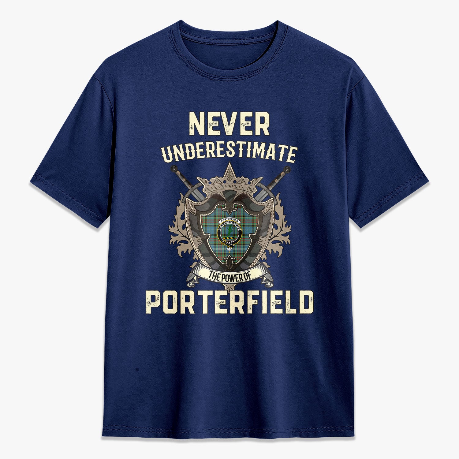 Porterfield Tartan Crest 2D T-shirt - Never Underestimate Style