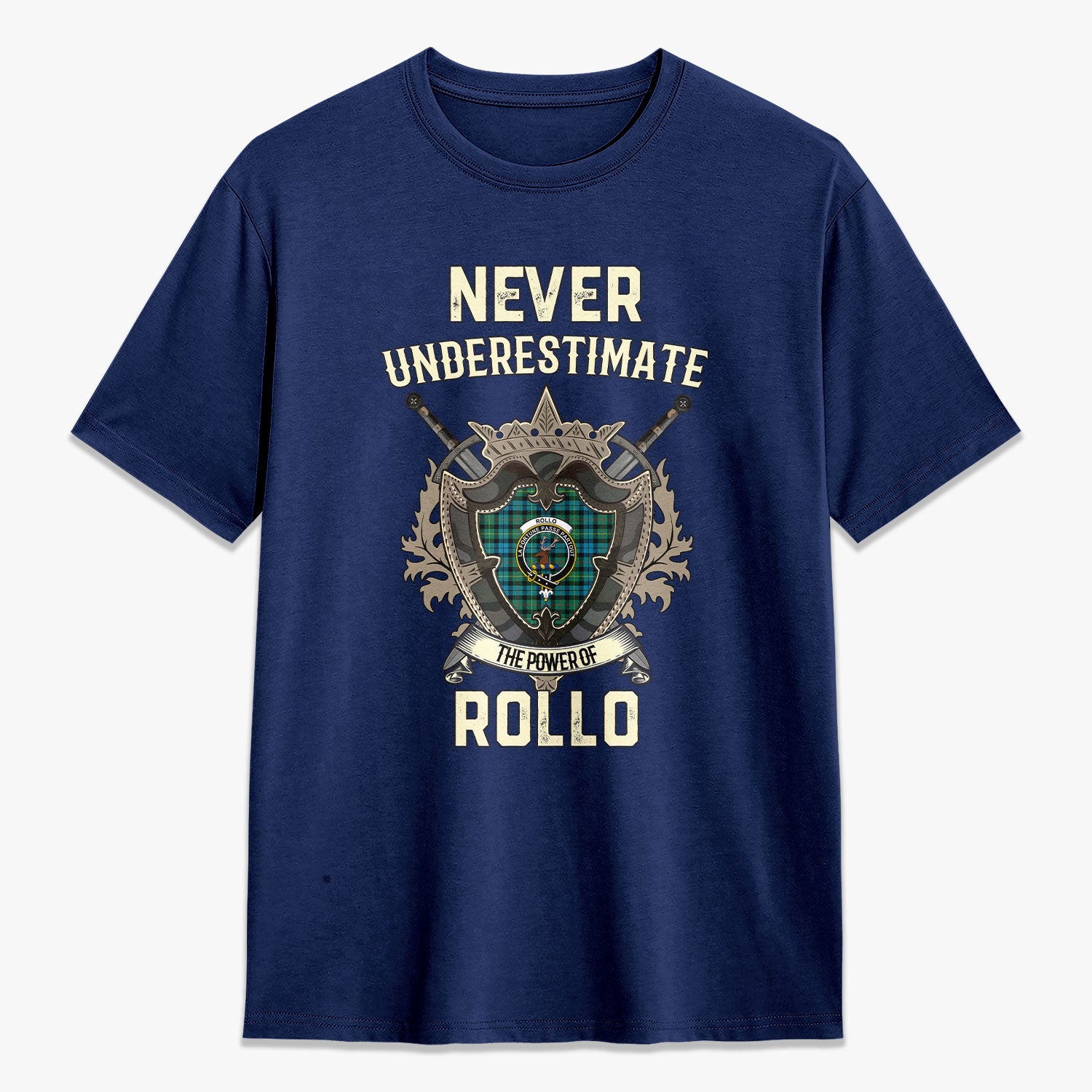 Rollo Ancient Tartan Crest 2D T-shirt - Never Underestimate Style