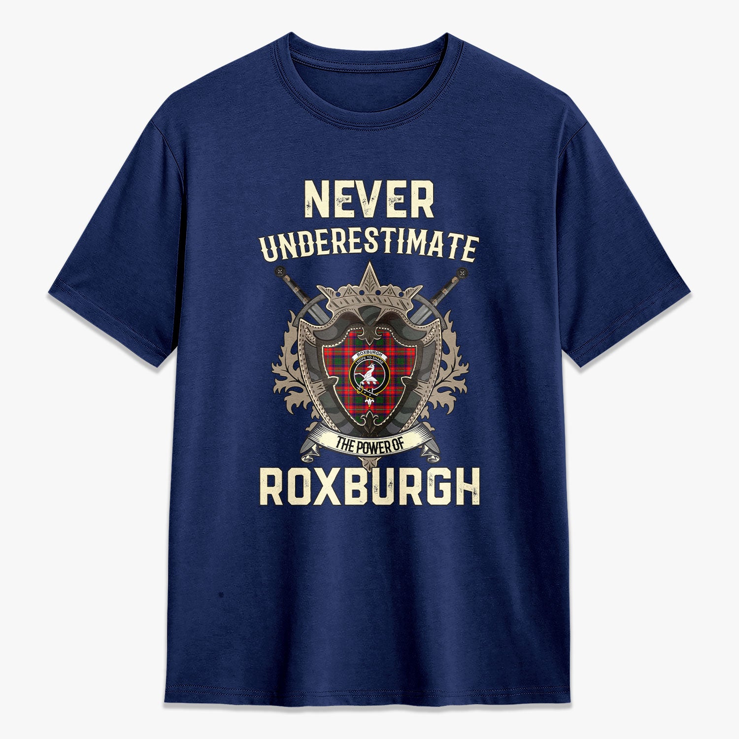 Roxburgh District Tartan Crest 2D T-shirt - Never Underestimate Style