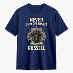 Russell Modern Tartan Crest 2D T-shirt - Never Underestimate Style