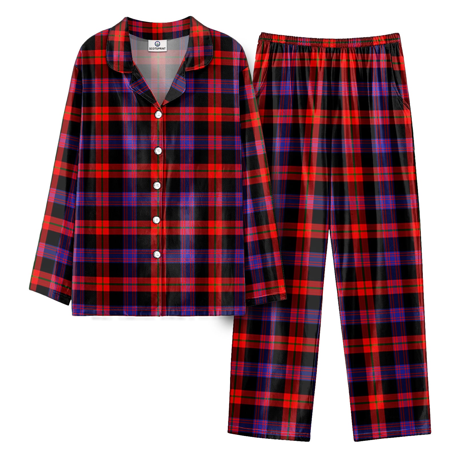 Broun Modern Tartan Pajama Set