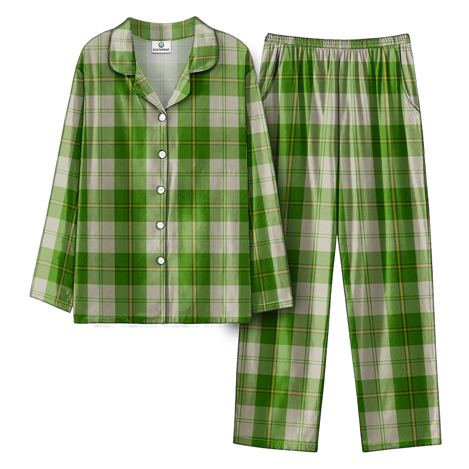 Cunningham Dress Green Dancers Tartan Pajama Set