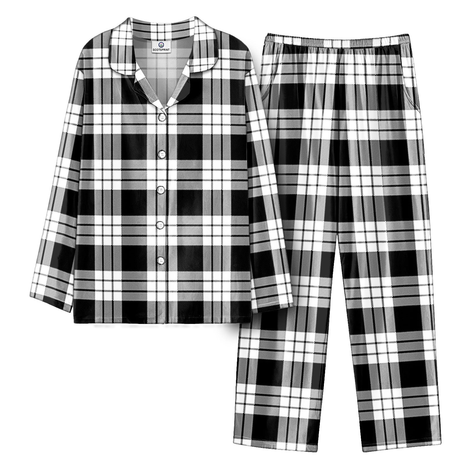 McFarlane Black _ White Tartan Pajama Set