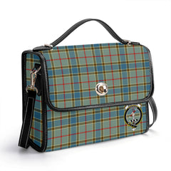 Balfour Blue Tartan Crest Satchel Bag