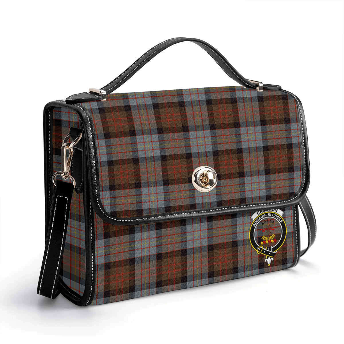 Cameron of Erracht Weathered Tartan Crest Satchel Bag