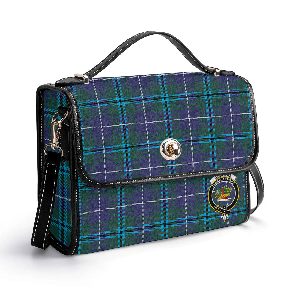 Douglas Modern Tartan Crest Satchel Bag