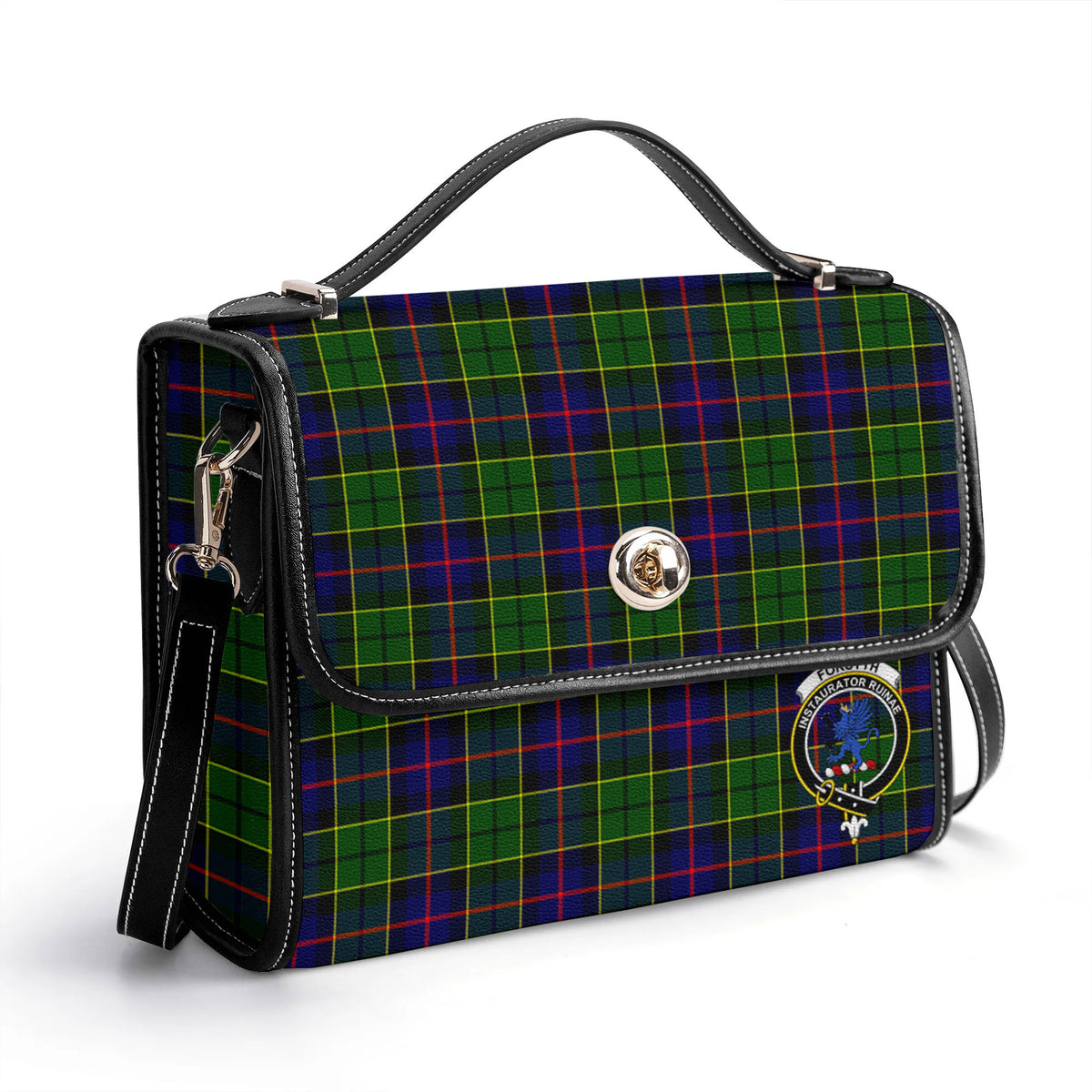Forsyth Modern Tartan Crest Satchel Bag