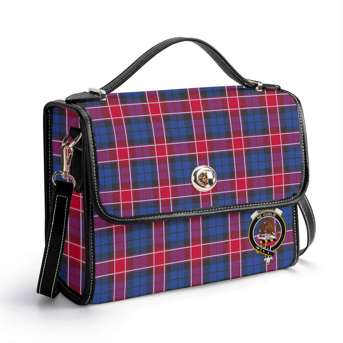Graham of Menteith Red Tartan Crest Satchel Bag