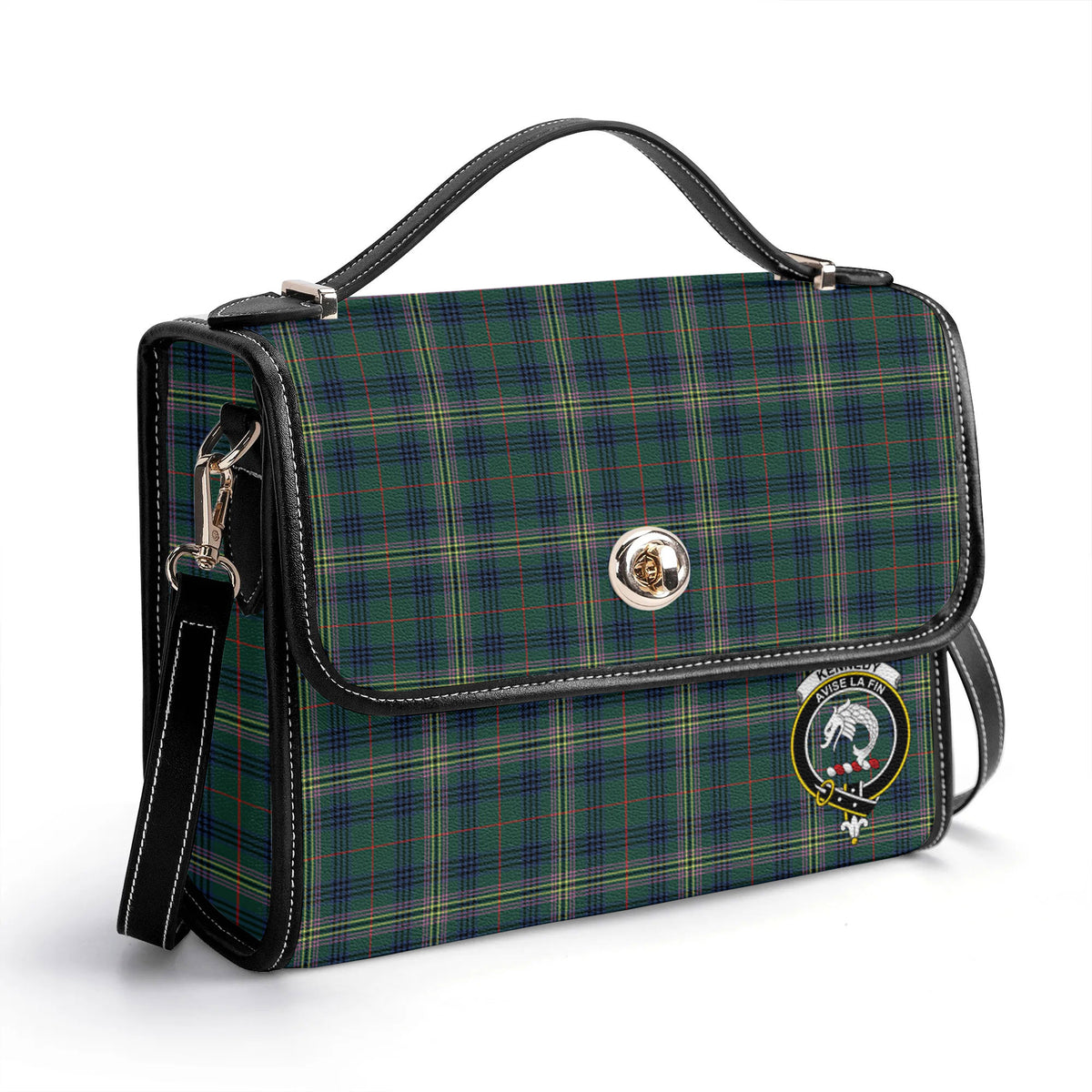 Kennedy Modern Tartan Crest Satchel Bag
