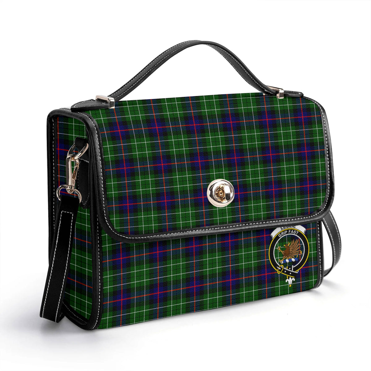 Leslie Hunting Tartan Crest Satchel Bag