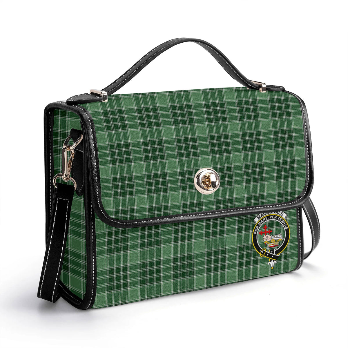 MacDonald Lord of the Isles Hunting Tartan Crest Satchel Bag