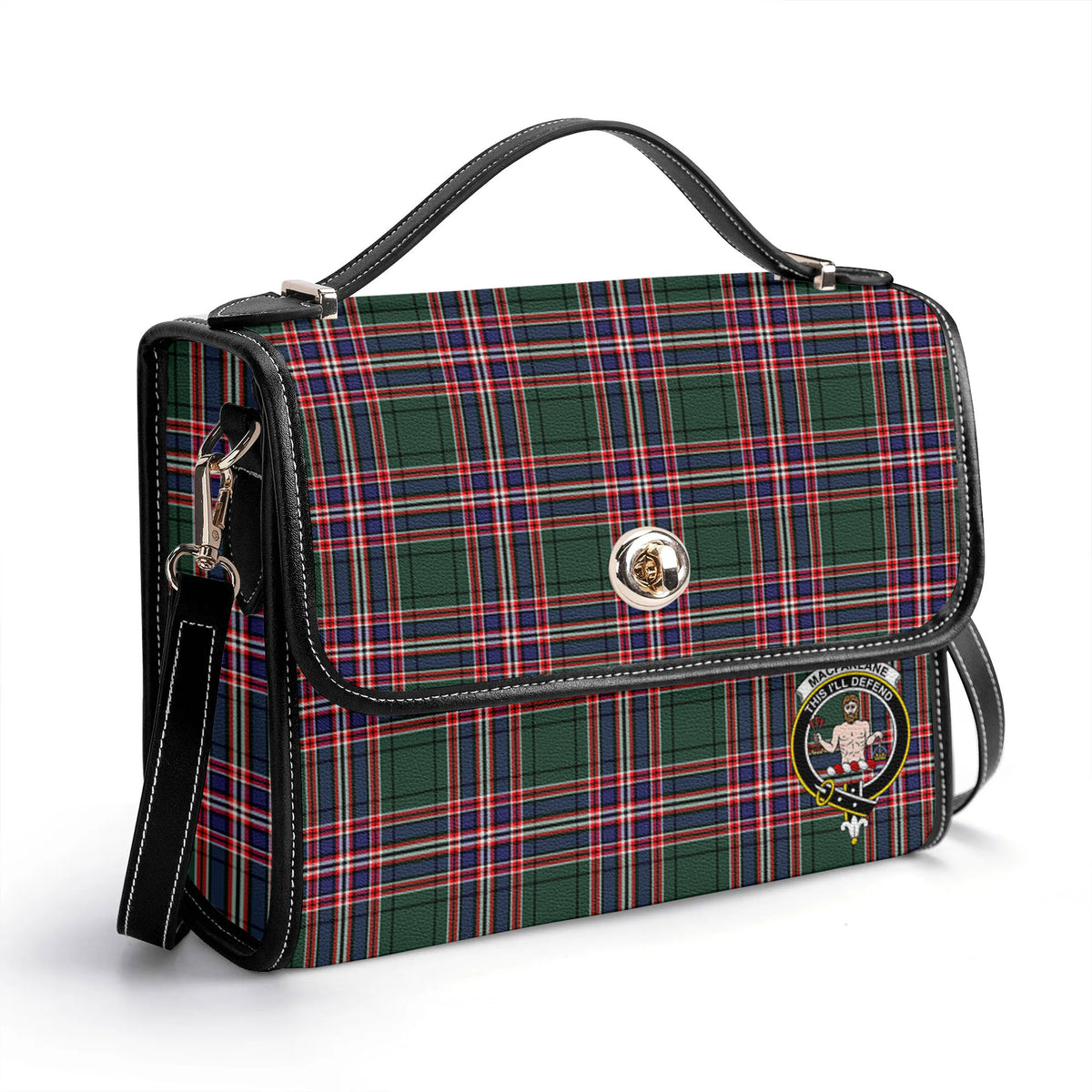 MacFarlane Hunting Modern Tartan Crest Satchel Bag