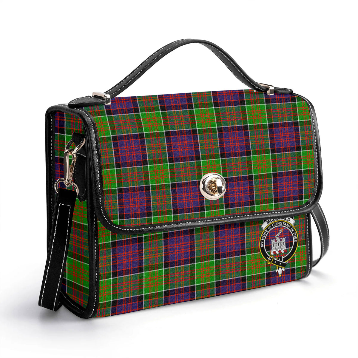 McDonald (Clan Ranald) Tartan Crest Satchel Bag
