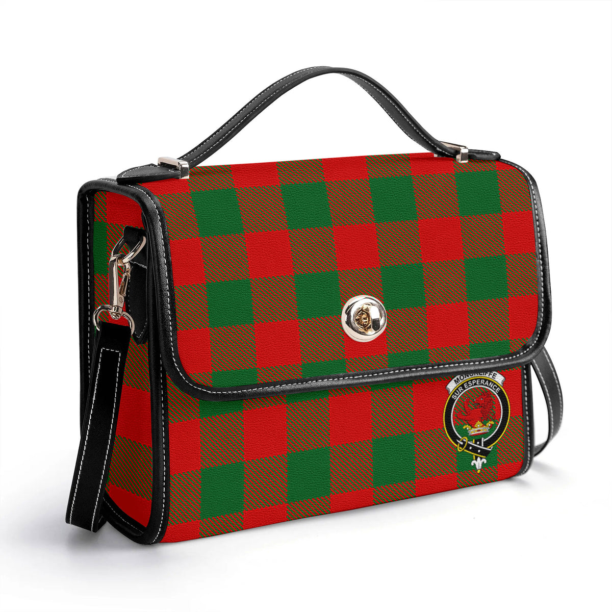 Moncreiffe (or Moncreiff) Tartan Crest Satchel Bag