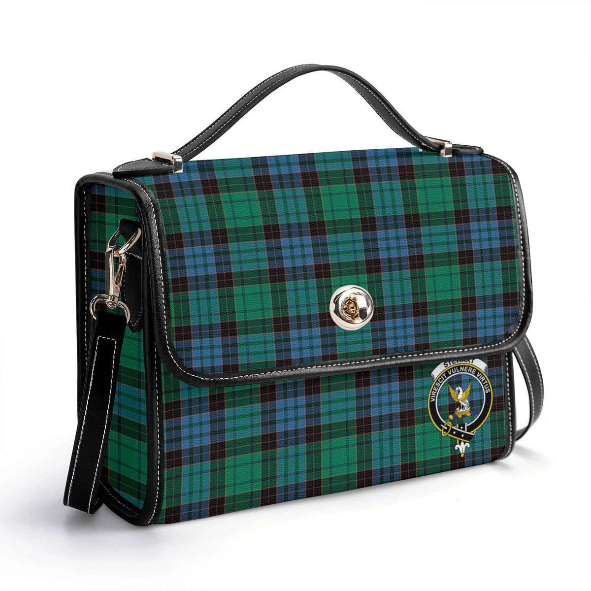 Stewart Old Ancient Tartan Crest Satchel Bag